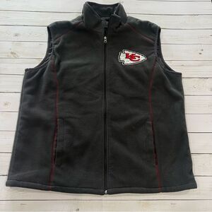 NFL Kansas City Chiefs Fleece Full Zip Vest Sz Large